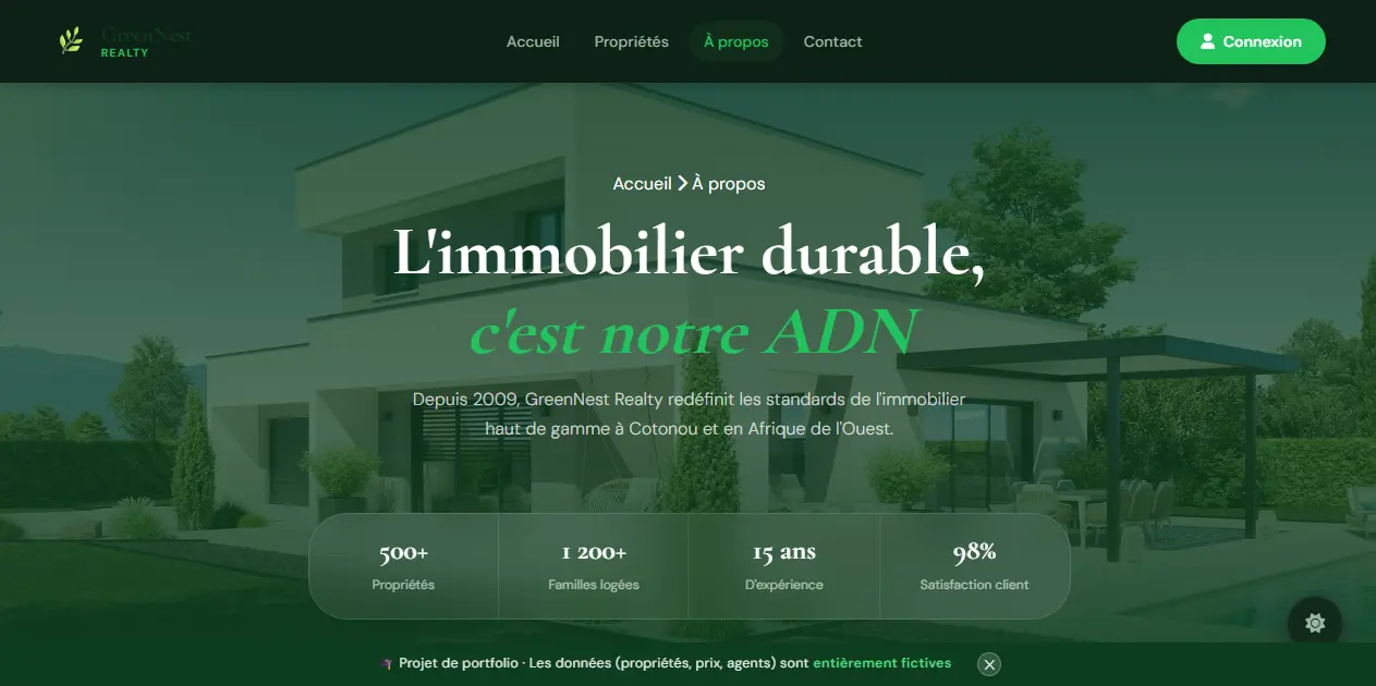 GreenNest — Liste propriétés