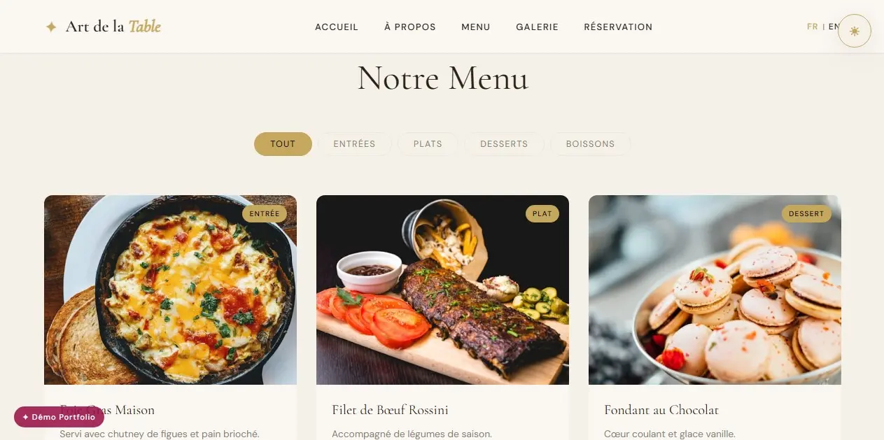 Art de la Table — Accueil restaurant