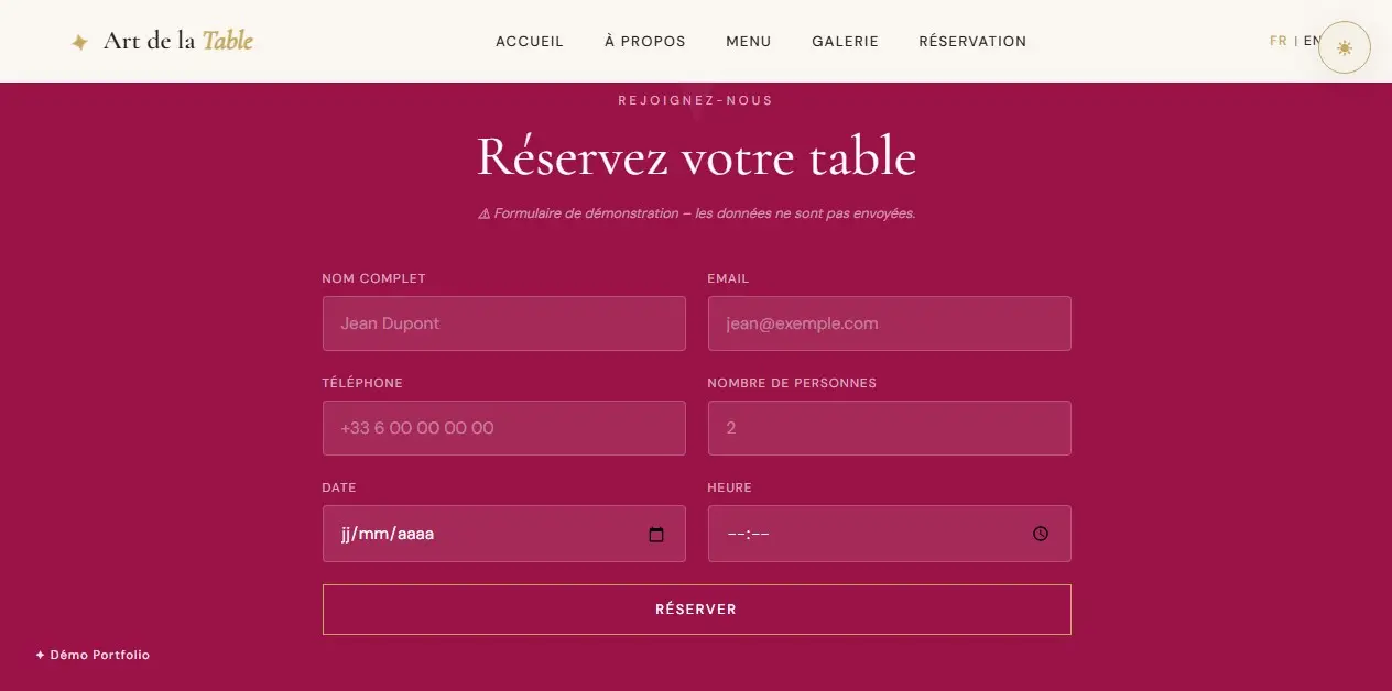 Art de la Table — Accueil restaurant
